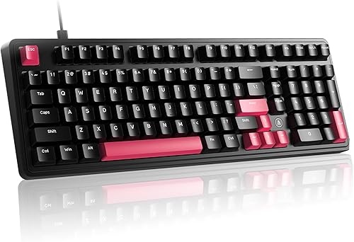 FIRSTBLOOD ONLY GAME. AK980 Gaming Mechanical Keyboard - 101-Key Hot-Swap Gasket Mount USB Wired Keyboard with Pre-Lubed Red Switches, NKRO, for
