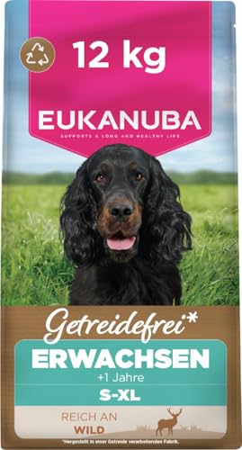 Eukanuba Hundefutter getreidefrei mit Wild, Premium Trockenfutter ohne Getreide für ausgewachsene Hunde Aller Rassen, 12 kg