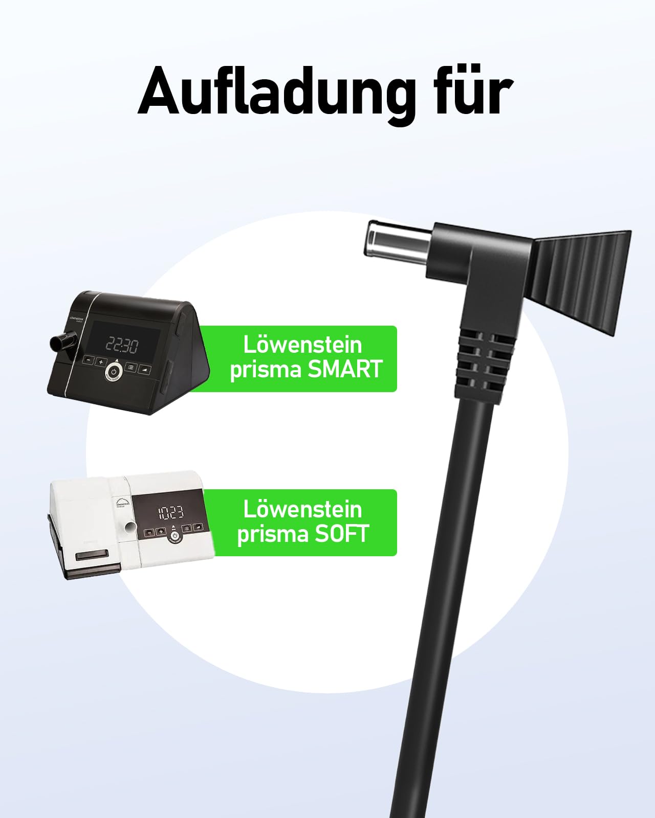 EASYLONGER Ladekabel kompatibel mit Löwenstein Prisma SMART/SOFT DC5521 Netzkabel für CPAP-Geräte CPAP-Kabel für EASYLONGER-Akku (3,28 ft / 100 cm)