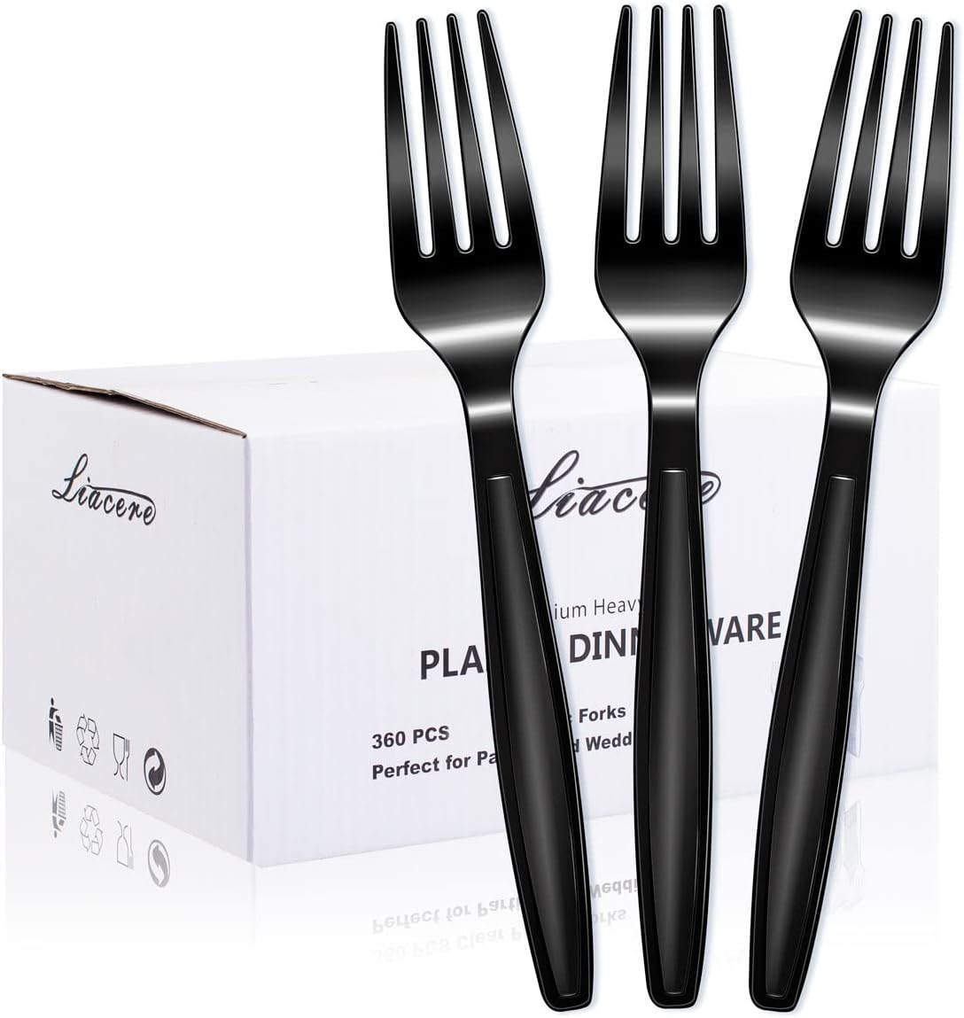 Liacere 360 Pieces Clear Plastic Spoons - Heavyweight Disposable Spoons-6.7inch Heavy Duty clear Cutlery - Plastic Utensils - Perfect for Parties and Restaurants : Everything Else