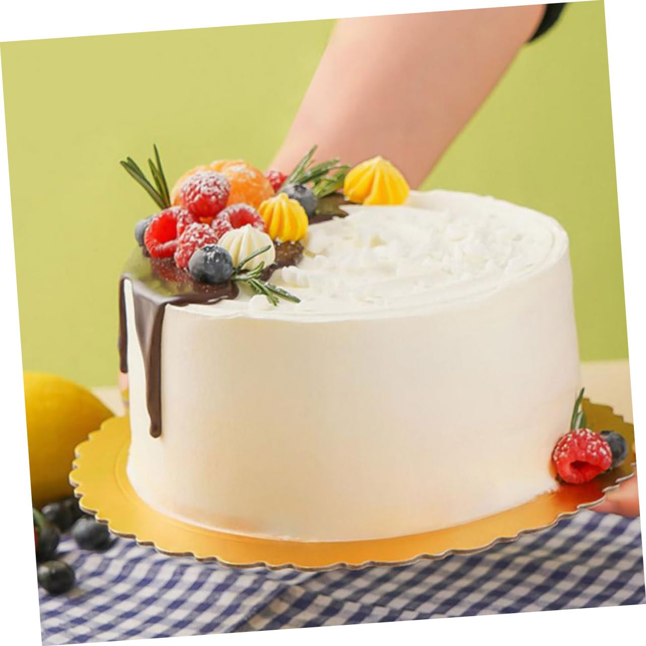 BRIGHTFUFU 12Pcs Round Cake Board Base Mousse Cake Display Circles for Birthday Wedding and Parties Food Grade Quality for DIY Baking and Decorating