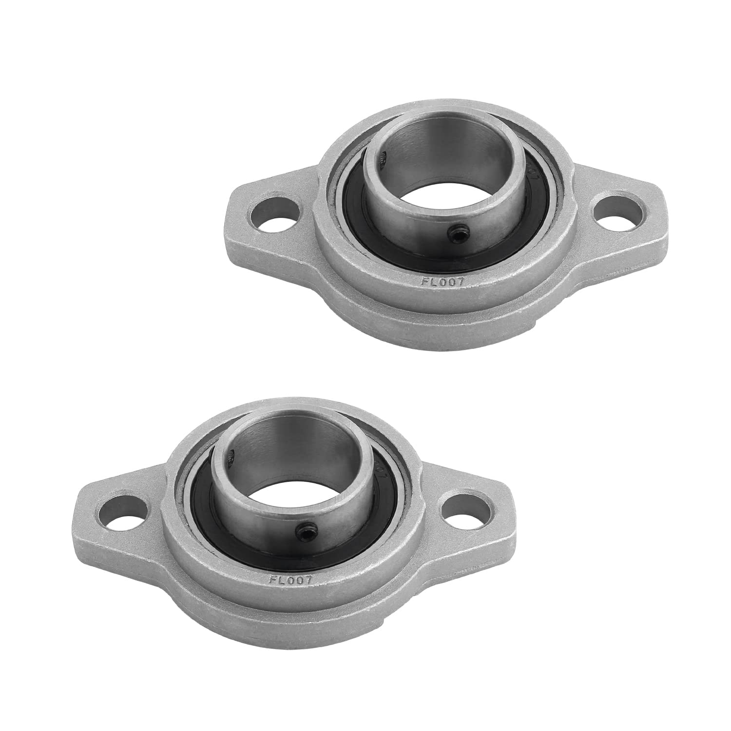 Othmro KFL007 flanged Pillow Block Bearing, 35mm Bore Diameter, zinc Alloy/Chrome Steel, Set Screw Lock 2pcs