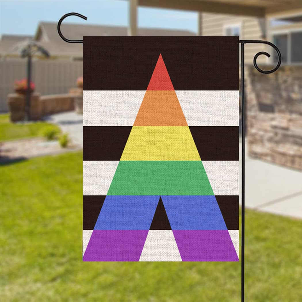 Ally Pride Gartenflagge – LGBT Regenbogen Design, 32x48 Cm, Doppelseitig (Leinen)