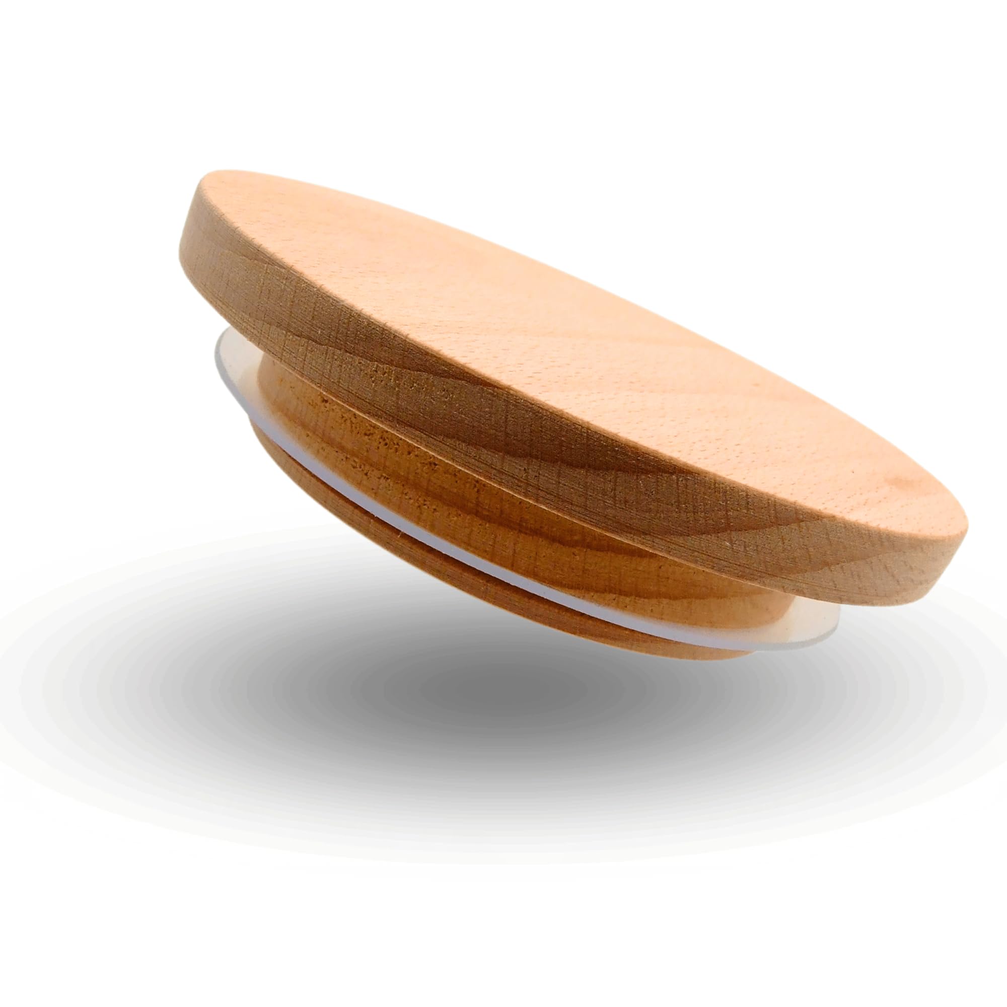 Beech Wooden Lid with Seal - Wooden Jar Lid, Wooden Cup Lid (93/68mm)