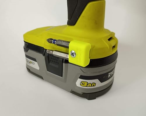 Soporte magnético para brocas Ryobi, montaje lateral, imanes fuertes, diseño de perfil bajo - Galactic Gadgets (amarillo fluorescente)