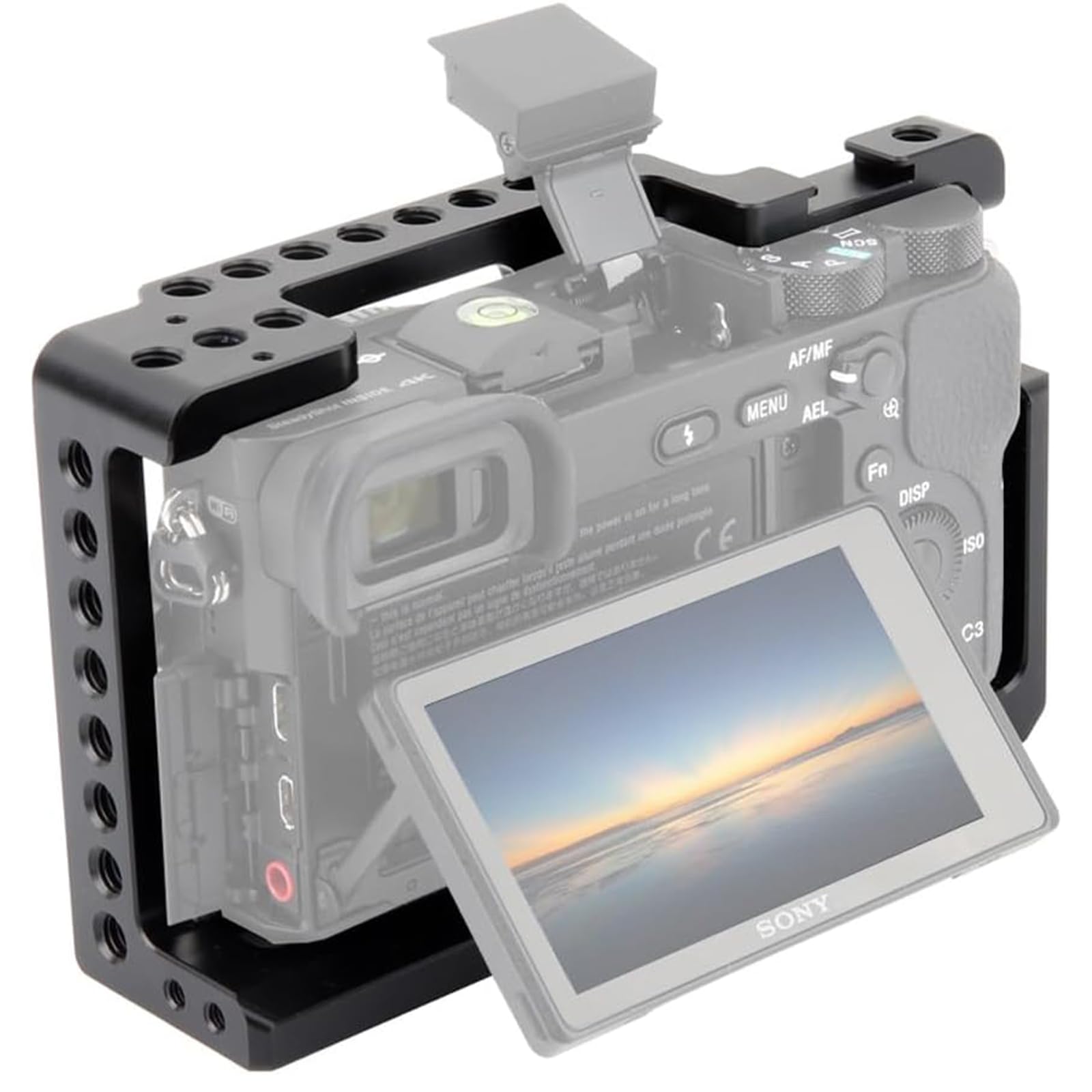 NICEYRIG Aluminium Kamera Käfig für So-ny A6100 A6400 A6300 A6000 NEX7 mit 1/4” Gewinde und Cold Shoe