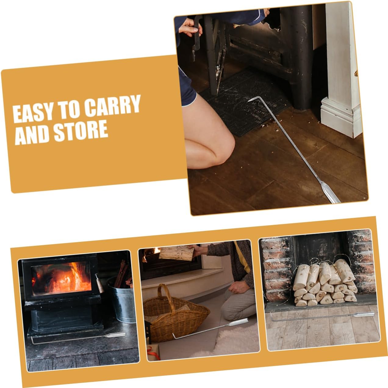 4pcs Extra Heavy Duty for Campfire Fire Pit and Indoor Fireplace Tool for Efficient Management and Grilling