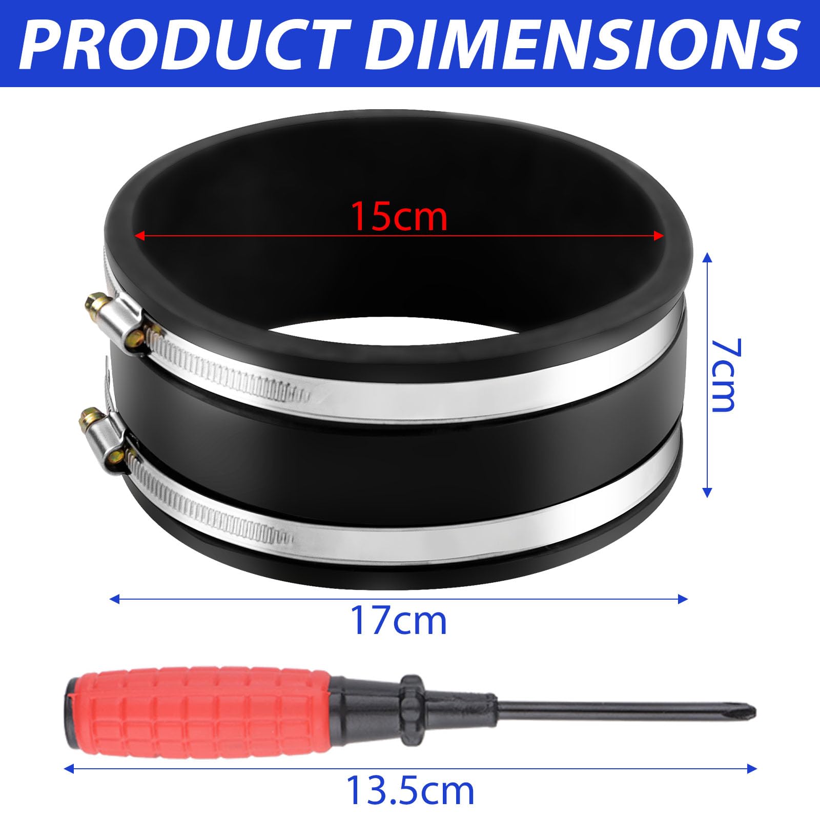 Flexible Gummimuffe 100mm - Schalldämmender Rohrverbinder Mit Schraubendreher