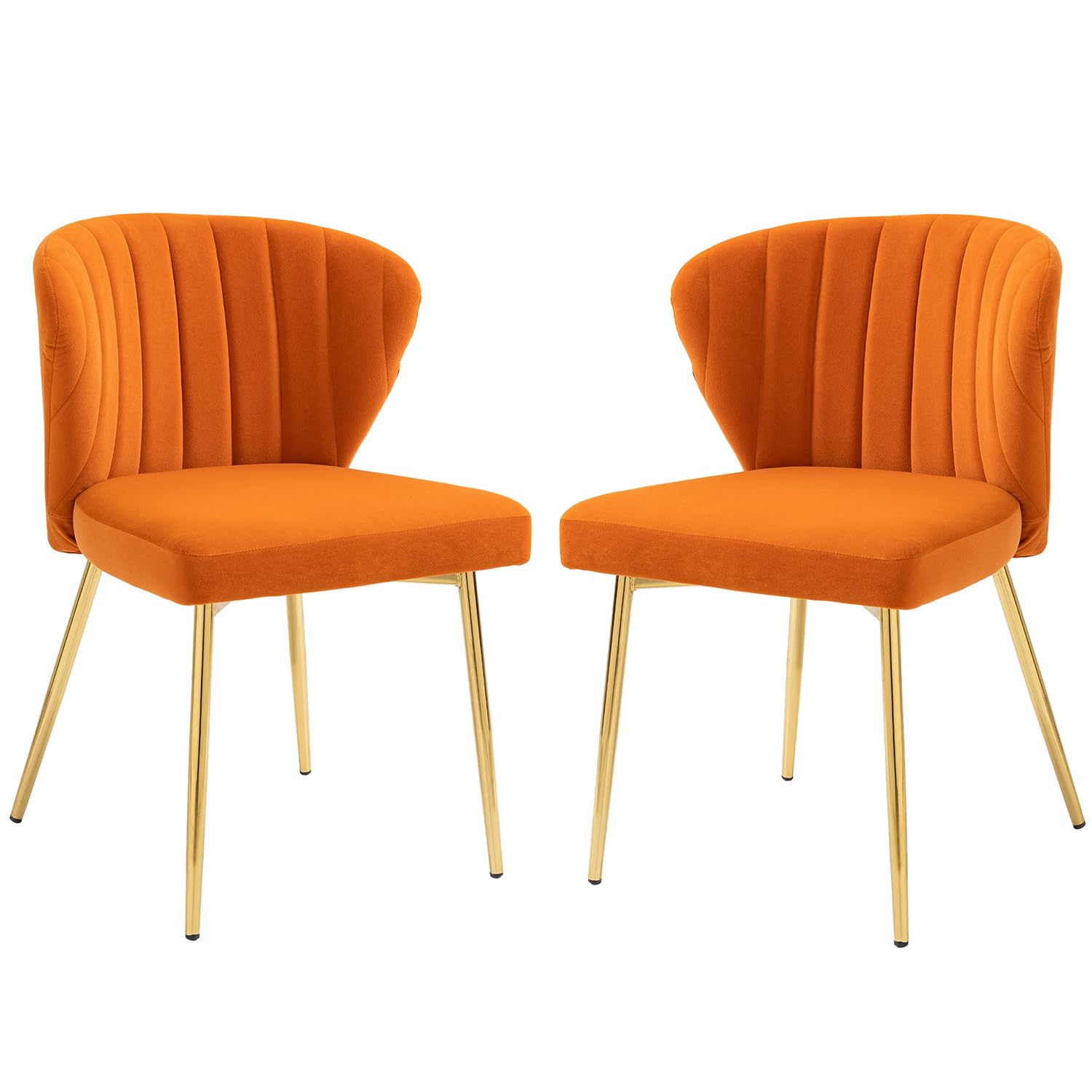 2 Chaises Velours Avec Pieds Dorés - Chaise Salle à Manger Ou Cuisine, Dossier Ergonomique, Assise Rembourrée, Charge Max 110 Kg