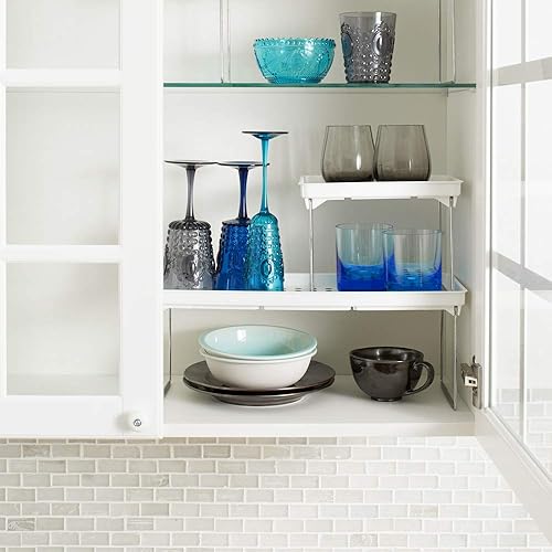 Miniatura 2 de madesmart Estante apilable grande, transparente, colección de gabinetes, organizador para armario o mostrador, patas plegables para almacenamiento,