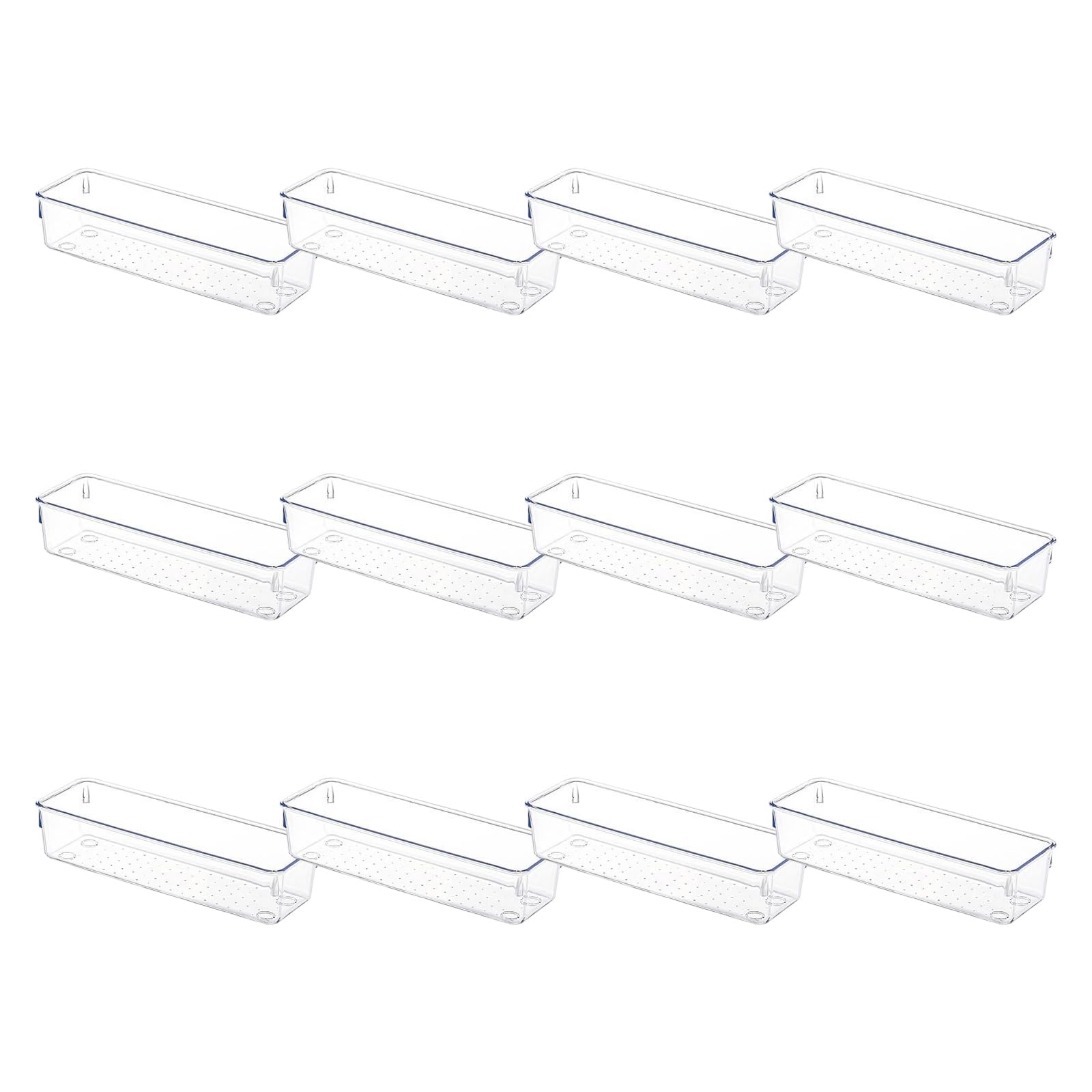 Kalttoy Of Acrylic Bathroom Drawer Trays See Through Stackable Storage Canisters for Home Organization Not Slip Bathroom Drawer Organizers