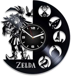 Kovides Legend of Zelda Clock Zelda Vinyl Record Wall Clock The Zelda Gift for Gamer Zelda Vinyl Clock Gift Legend of Zelda Wall Clock Large Modern Birthday Gift for Man