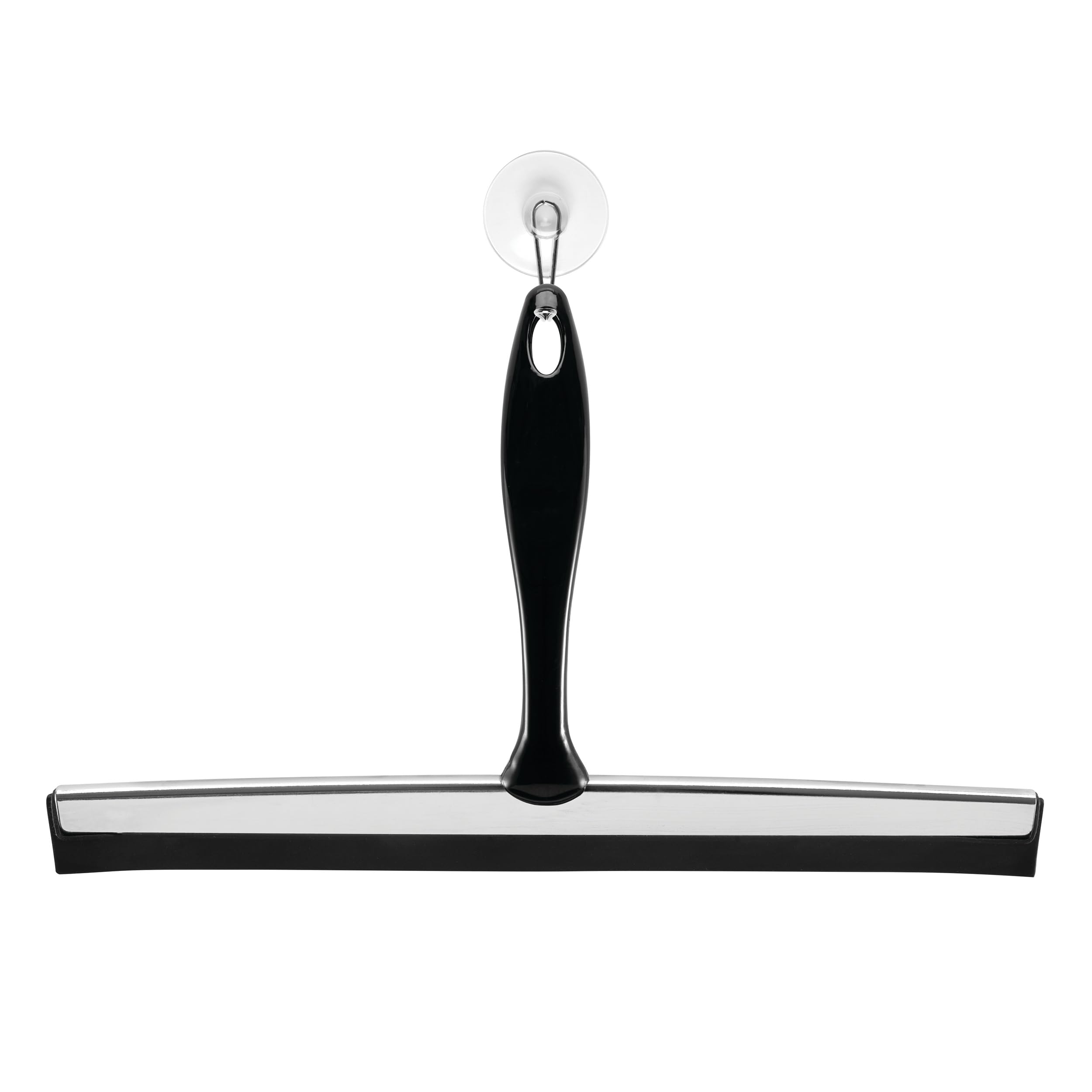 iDesign Bathroom Shower Squeegee, Black/Chrome