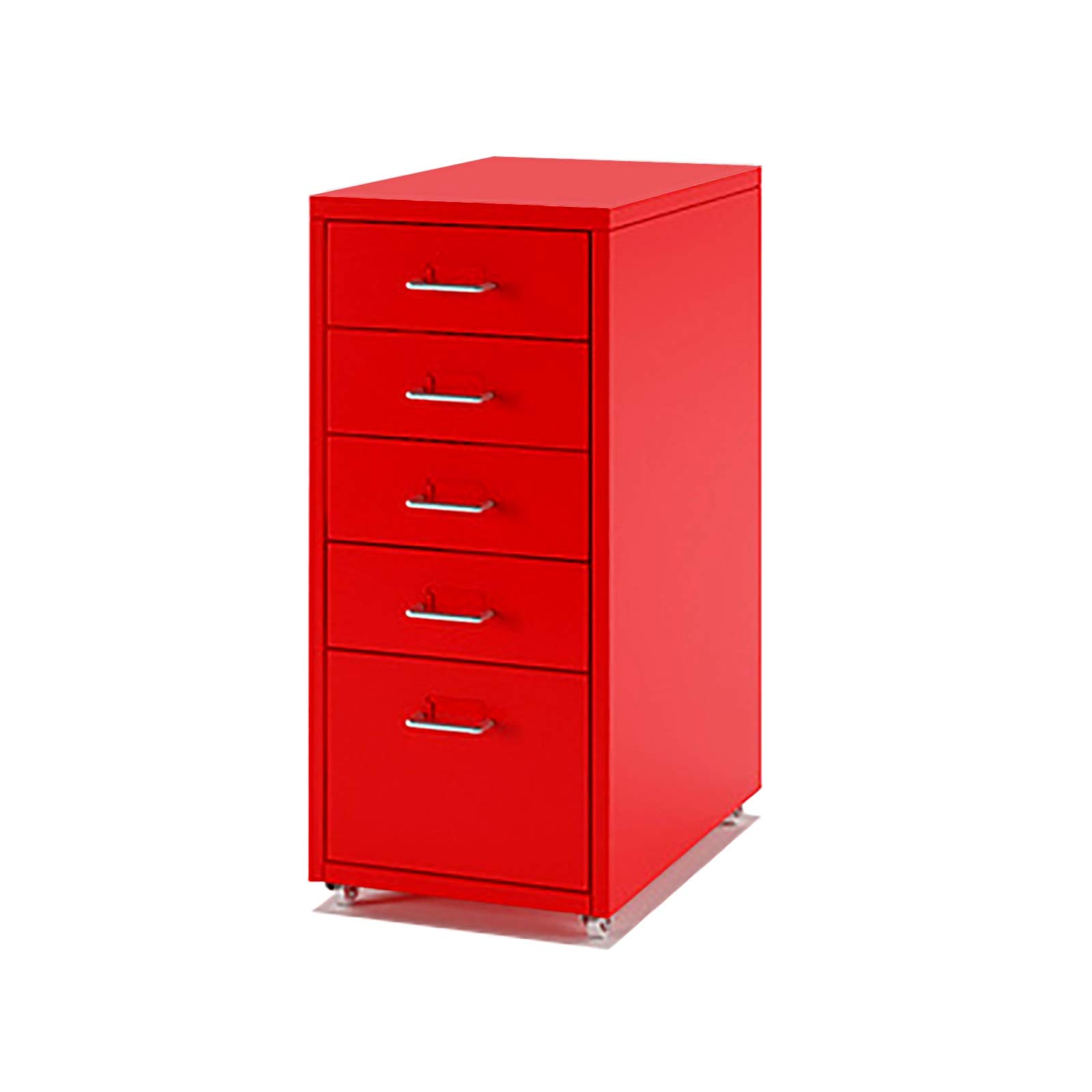 Aioneer Colorful Metal Filing Cabinet On Wheels With 6 Drawers For Stylish Office Storage White - Durable Space-Saving Design For Organizing Documents-Red-5