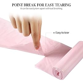 3 Rolls Small Trash Bags - 60 Counts Durable 4 Gallon Small Garbage Bags for home office kitchen Bathroom Bedroom Trash Can linersPink