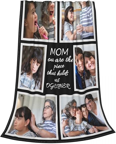Miniatura 6 de HUGLAZY Regalos para mamá, manta para el día de la madre, mantas personalizadas con fotos con imagen de hija, manta personalizada con la mejor mamá