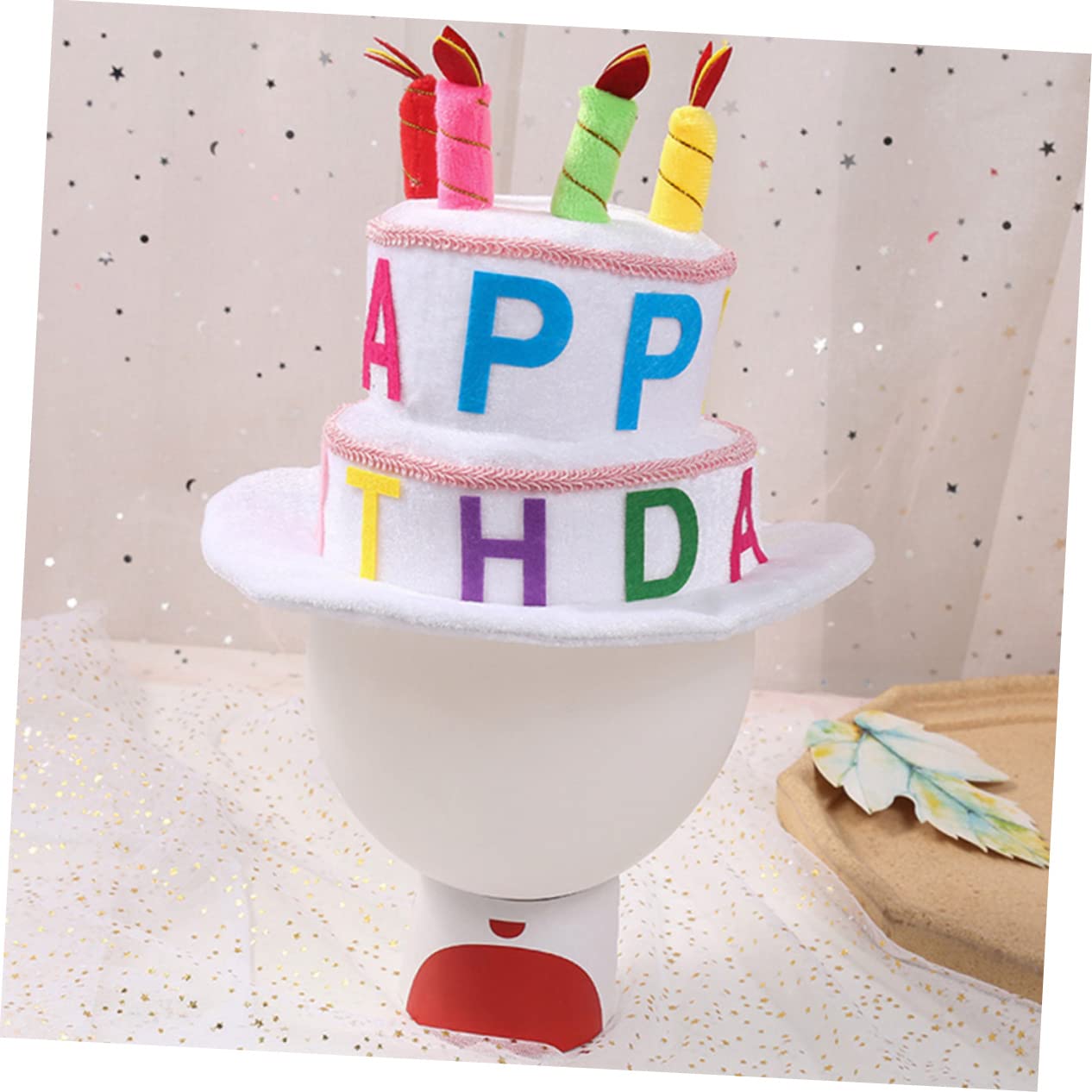 ABOOFAN Lot De 2 Chapeaux Danniversaire Uniques En Forme De Gâteau Danniversaire Pour Enfants Coiffes De Fête