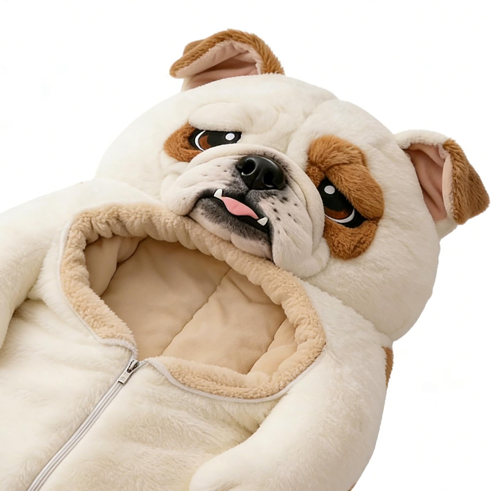Saco de dormir para gatos de peluche con cojín | Saco de dormir de felpa para interior gato para personas