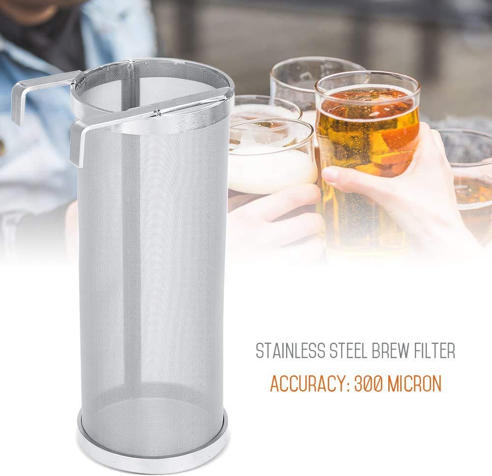 Ejoyous Filtro de Cerveza Hop Spider, Bierfilter Filtro Bazooka de Acero Inoxidable para Barril de Cerveza 300 micras para casa Cerveza hervidor de Agua Equipo de Kegging 10 x 25,5 cm