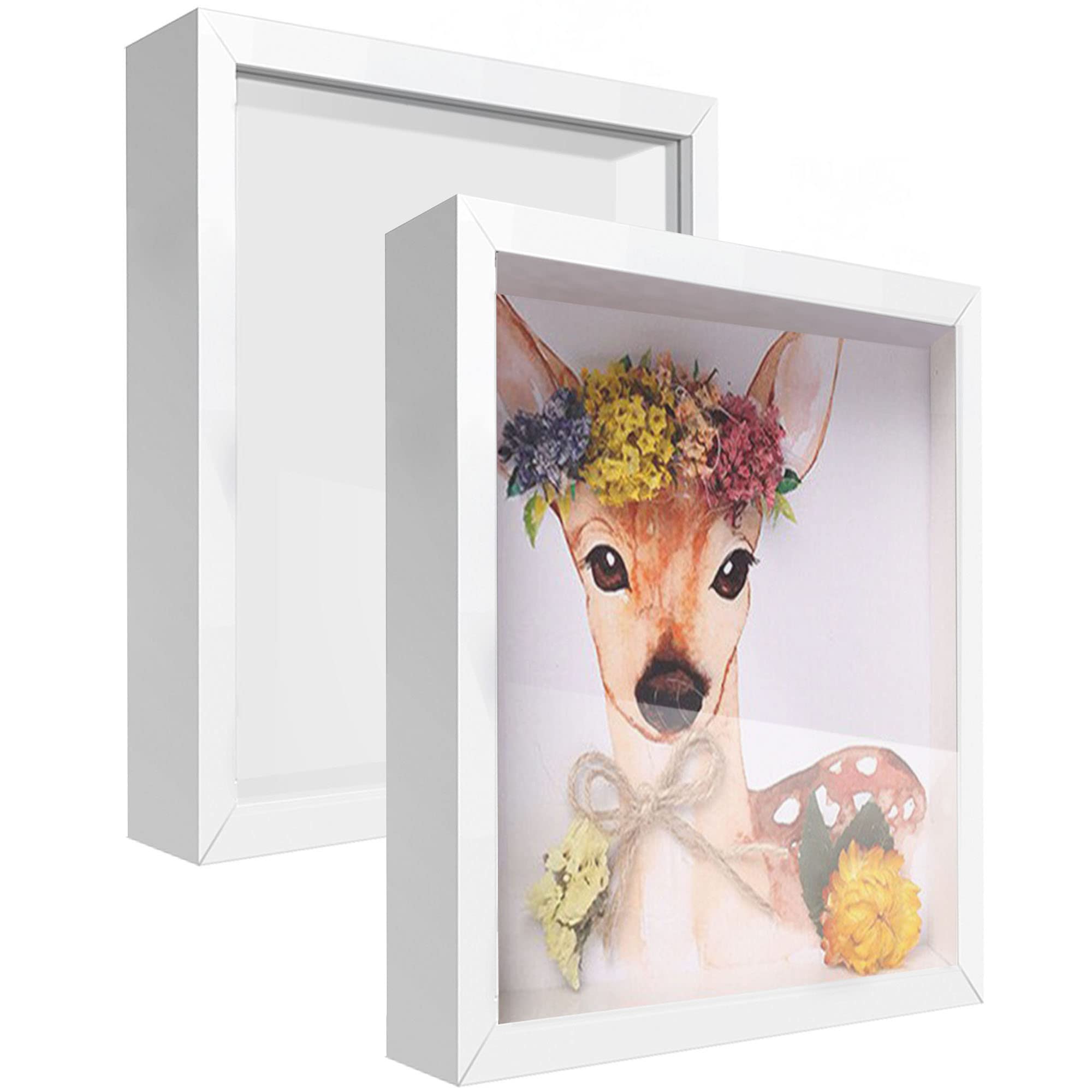 Cadre photo pour mur et table en bois noble avec vitrine plexiglas haute transparence