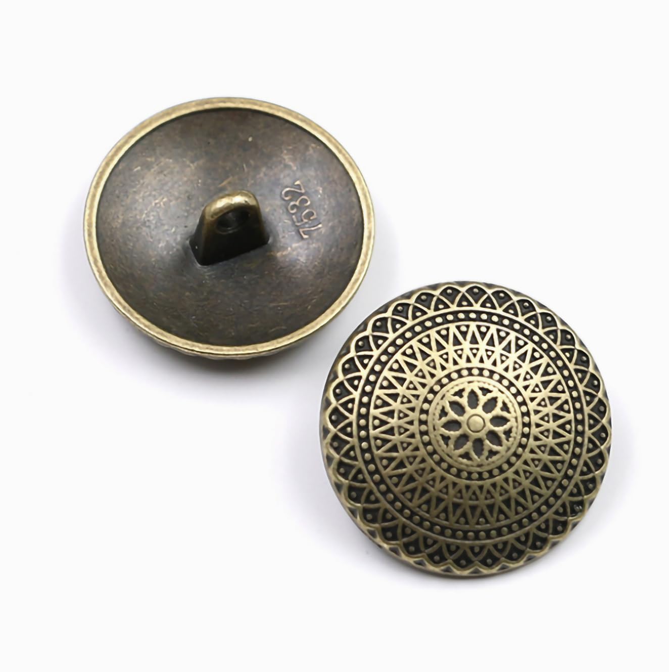 Boutons Décoratifs En Nacre Et Laiton - Lot De 50 (18 Mm), 10 Styles Différents - Pour Robes, Sacs, Projets Créatifs