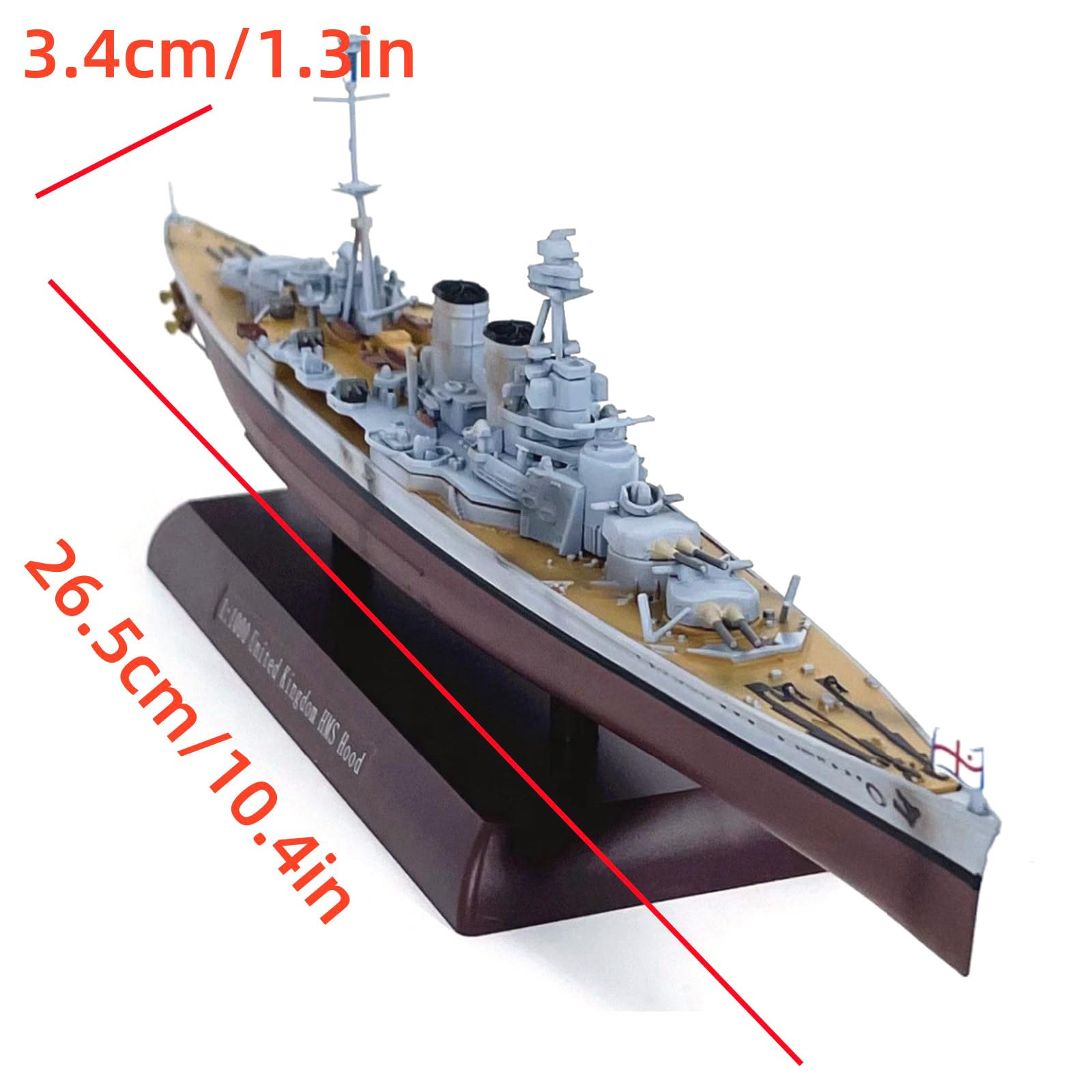 TECKEEN 1: Skala 1000 Wielka Brytania HMS Hood Battlecruiser stop model okrętu wojennego model wojskowy odlew ciśnieniowy model statku do kolekcji