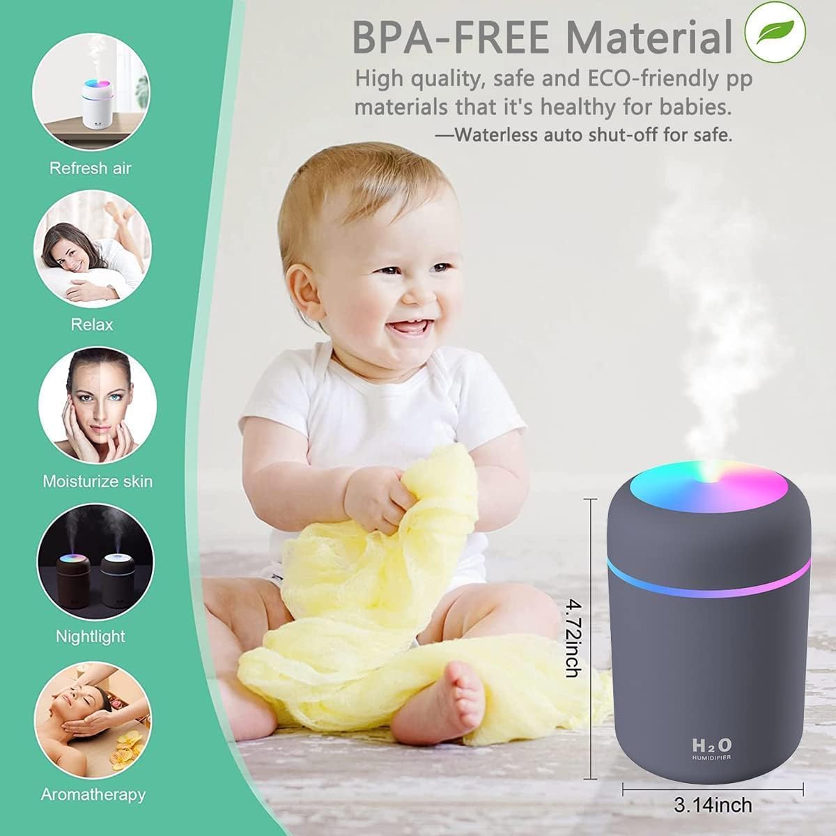 Dadhichi Zone 300ml Essential Oil Diffuser & Humidifier – Ultrasonic Cool Mist with Quiet Operation, LED Lights – Aromatherapy Air Freshener for Home, Office, Car (Multicolor) 1
