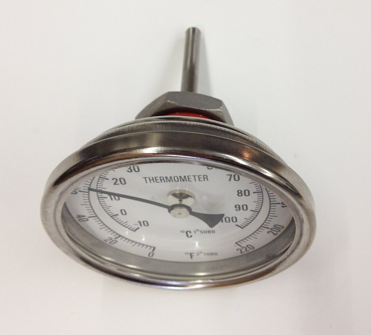 Quick Fit 2 In. Weldless Stainless Steel Thermometer for Home Brewing