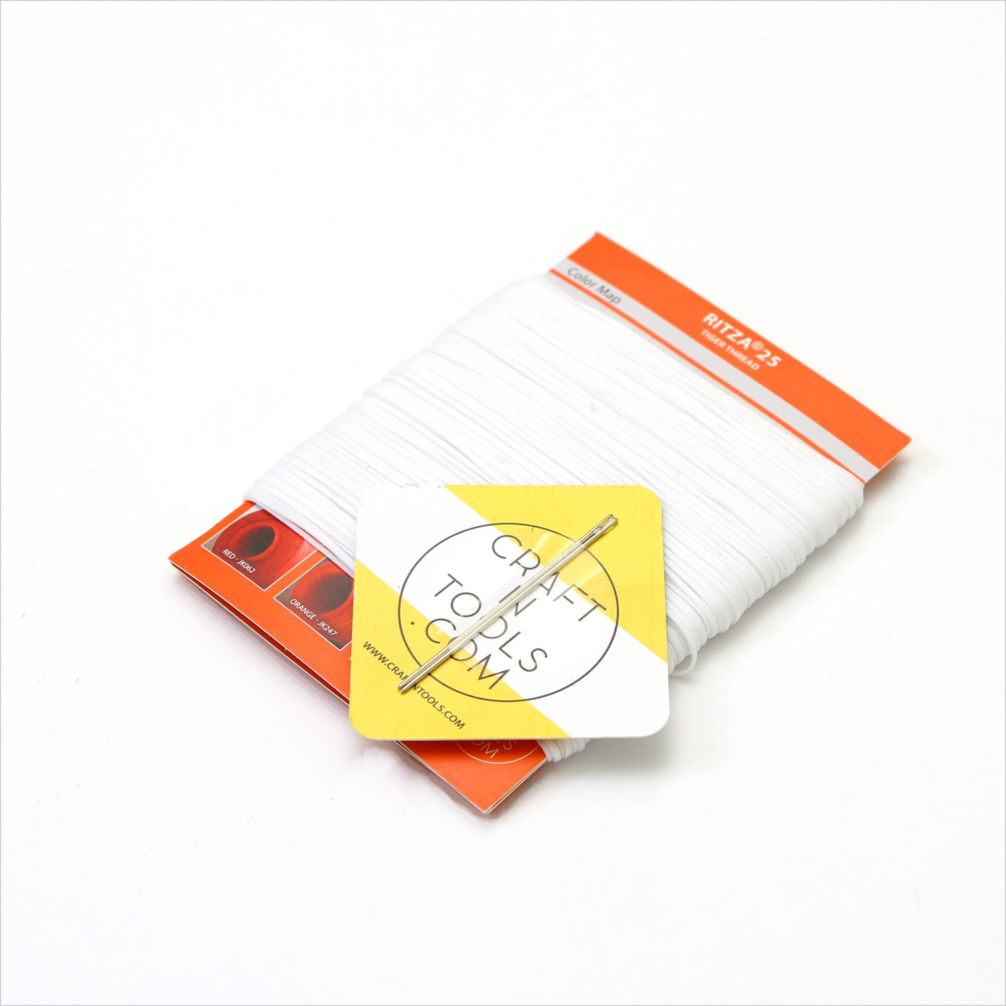 Ritza 25 Tiger Thread blanco de 0,8 mm para manualidades de cuero | Hilo de tigre encerado | Ritza 25 hilos | Poliéster encerado | Hilo de alforjas