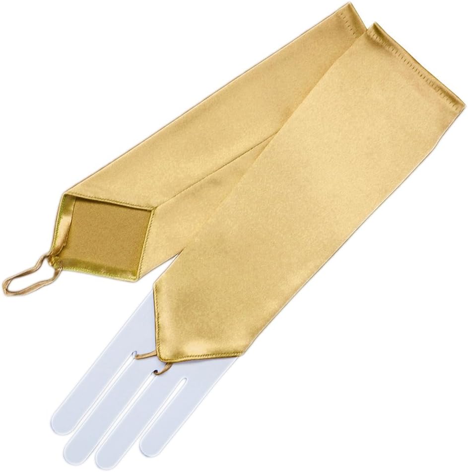 Stretch Satin Fingerless Gloves Below-The-Elbow Length 8BL