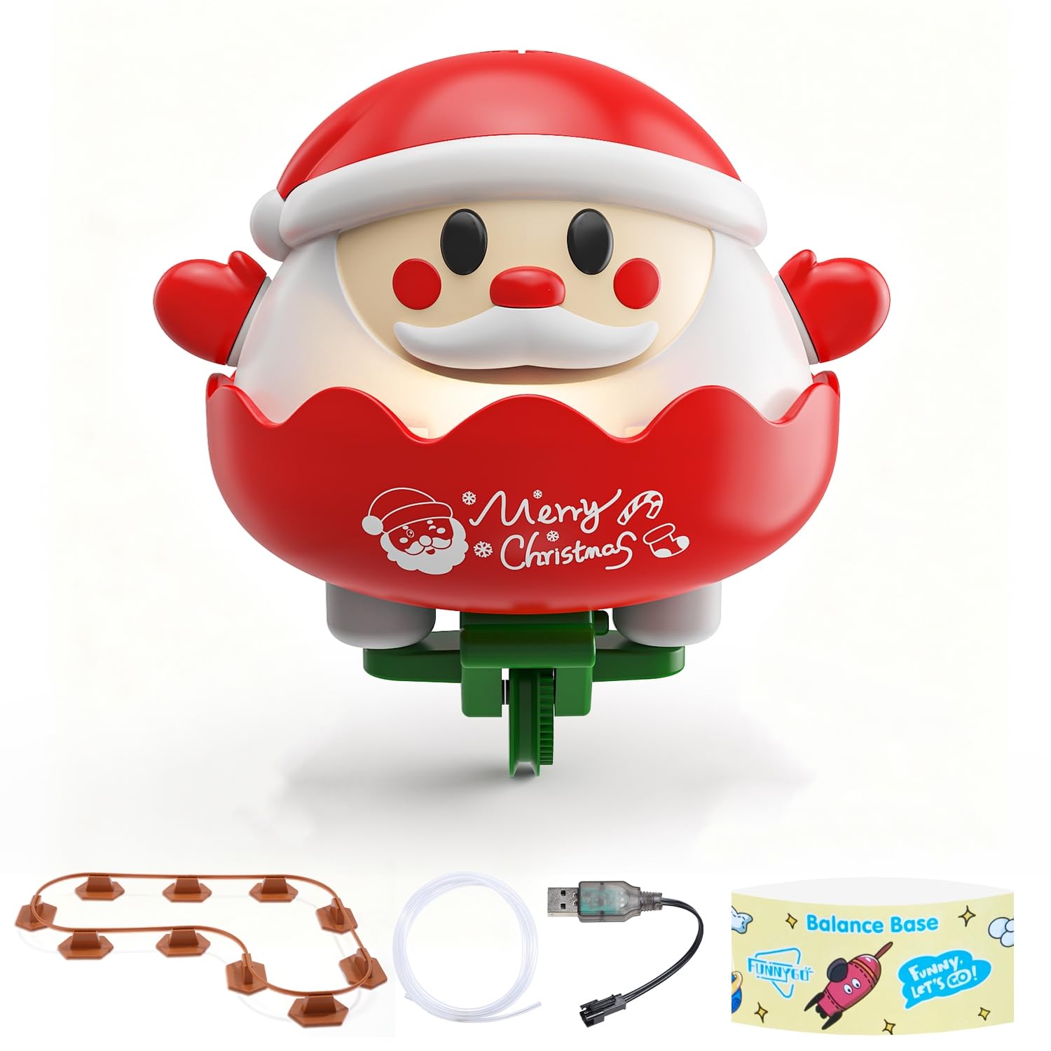 Christmas Santa Claus Balance Rope Toy with Music & Lights – Electric Track Walking Santa for Kids, USB Rechargeable, Fun Christmas Party Decoration & Perfect for Boys and Girls