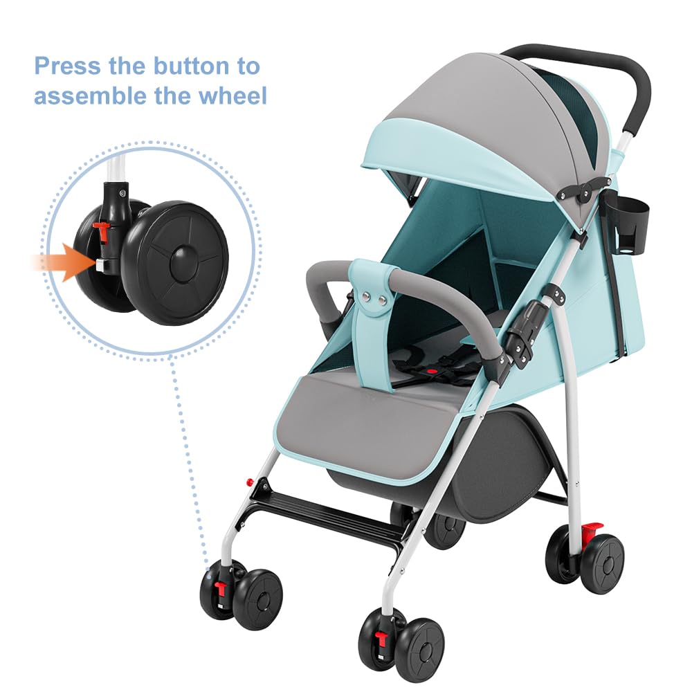 Poussette canne compacte Ingenious position allongée de la naissance à 4 ans bleu