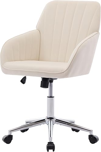 Miniatura 4 de Velvet Adjustable Office Chair with Swivel Wheels, Ergonomic Executive Chair for Bedroom, Study and Dressing Table, Comfortable for Long Sitting