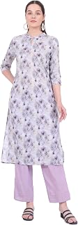 Aurelia Women's Printed Pure Cotton Straight Kurta with Palazzo & Dupatta Set