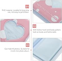 Vista 6 de Housoutil Kpop - 1 álbum de fotos de 3 pulgadas, mini álbum de fotos Kpop, soporte para tarjeta fotográfica Kpop, mini álbum de fotos con corazón