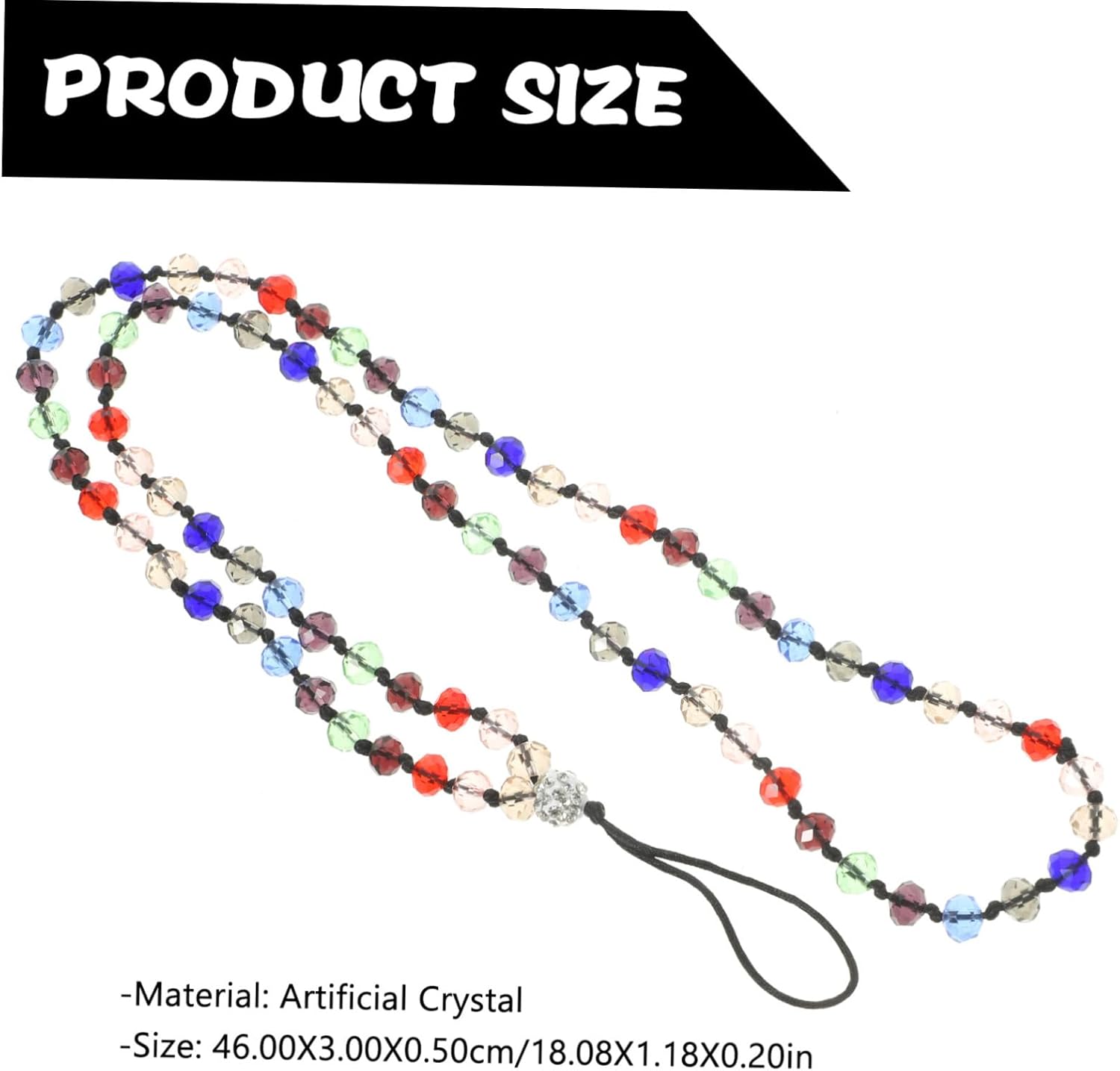 1Pc Fashion Crystal Neck Strap Long Phone Lanyard for Mobile Devices Durable Hanging Rope for Keys Cameras and More Design for Office School and Travel image 2