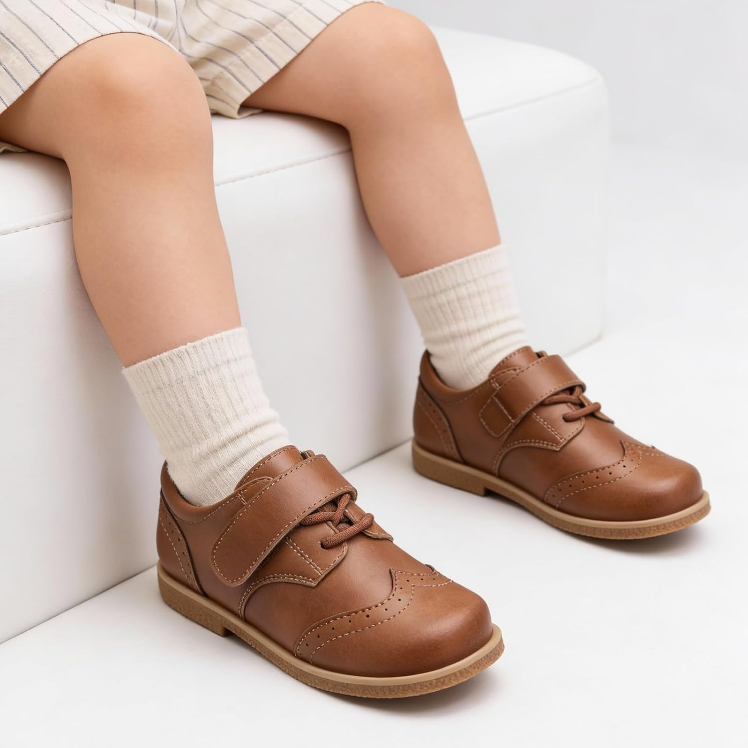 GINNI Toddler Boys Girls Dress Shoes Little Kid Oxfords Wedding Church Shoes Non-Slip Comfort School Loafers