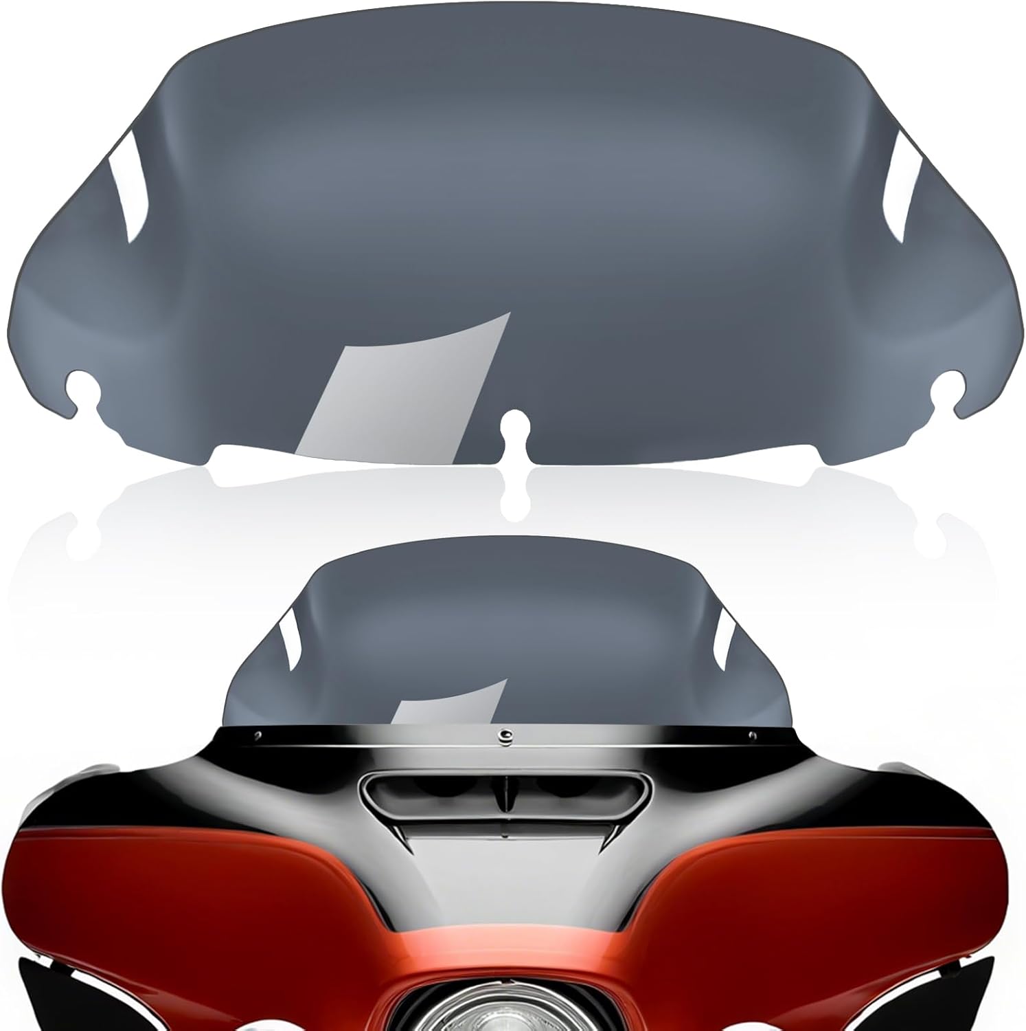 9" Smoke Wave Windshield Windscreen Wind Splitter Compatible For 2014-2023 Fit For Harley Davidson Touring Street Glide Electra Glide Ultra Limited Tri Glide Flht Flhx Flhtk Flhtc Flhtcu