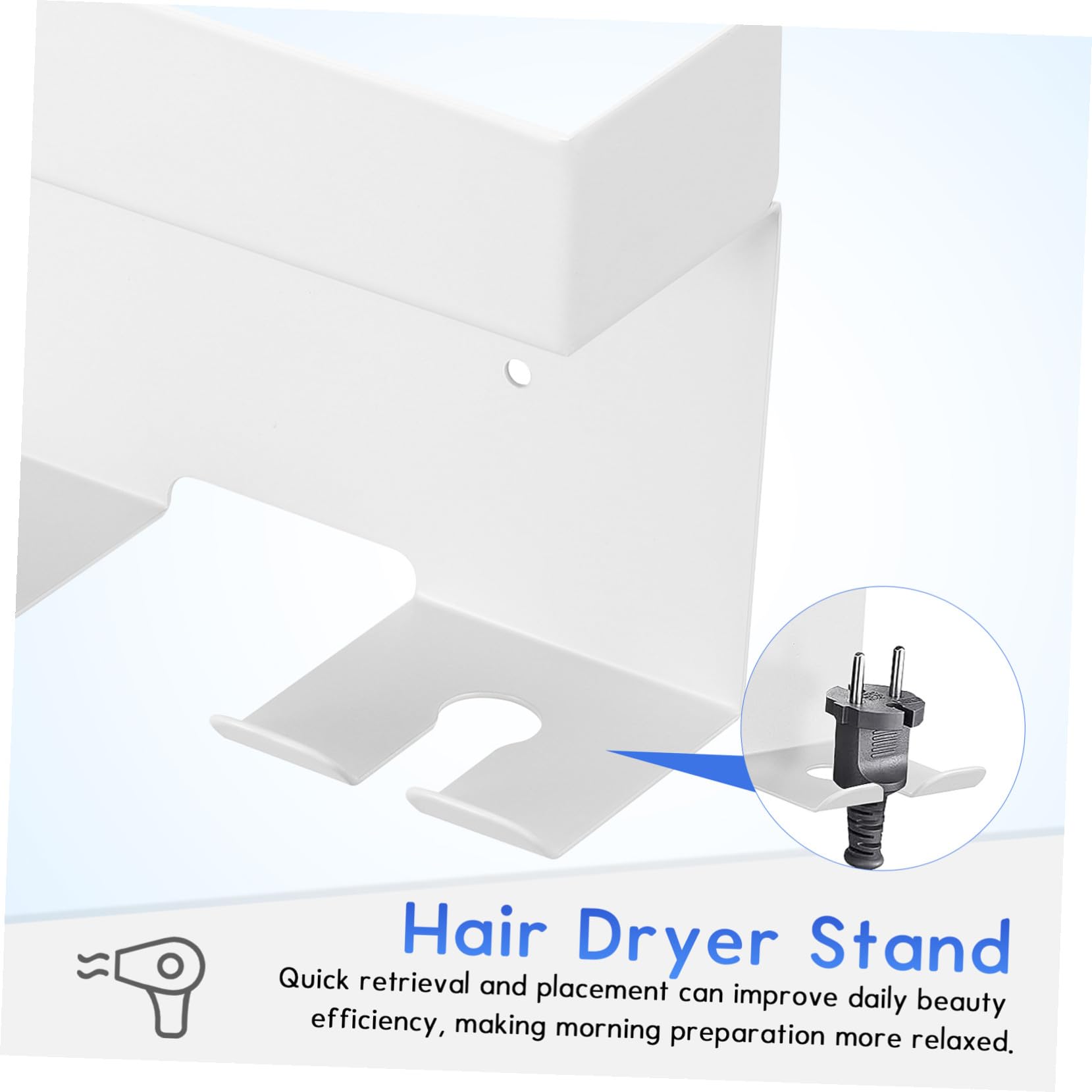 TOYANDONA Support Mural sans Perçage pour Sèche-cheveux et Lisseur Aluminium Résistant Chaleur Organiseur Élégant et Moderne pour Rangement de Fer à Boucler et Sèche-cheveux