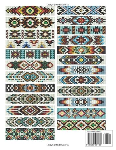 Beaded Loom Bracelet Patterns: 24 Easy Designs with Step-by-Step Instructions: Beading Patterns for Beginners Native American style Indian Ornament (Loom beading patterns) - Thumbnail 2