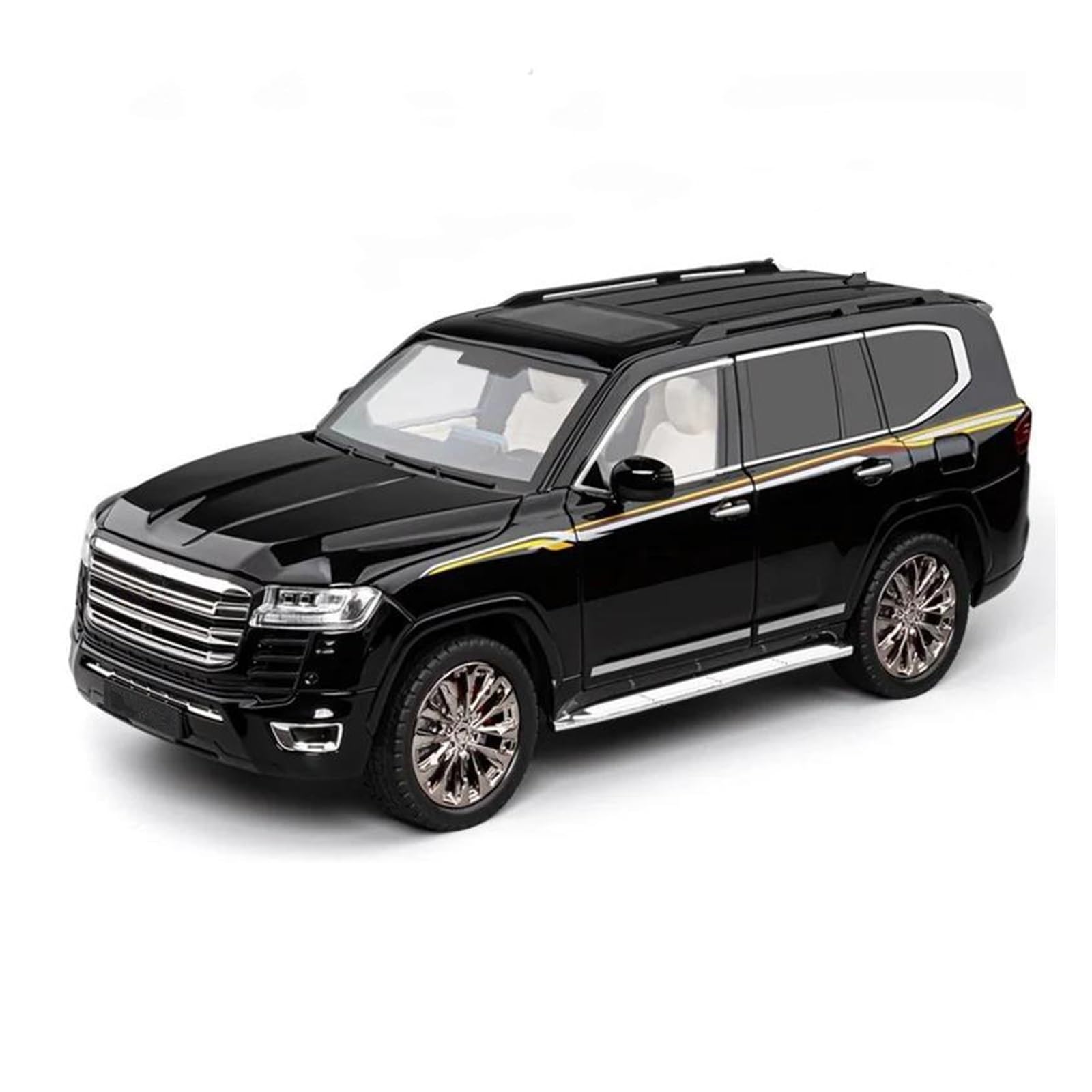 Btwodian Scale Model Car 1:18 For Toyota For Land Cruiser LC300 SUV Alloy Car Diecast Model Hobbies Collections Desk Decoration(Black)