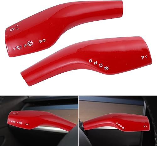 Miniatura 7 de BJSIA 2 fundas para palanca de dirección compatibles con Tesla Modelo 3 Modelo Y, funda de palanca de cambios, patrón de fibra de carbono para