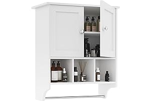 White Medicine Cabinet with Newfangled Towel Rack