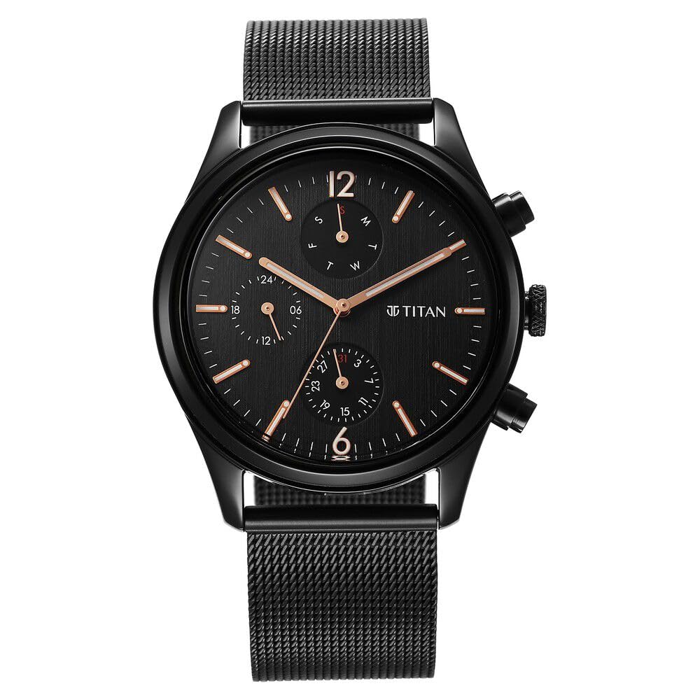 Titan Neo Black & Gold Quartz Analog with Day and Date Black Dial Stainless Steel Strap Watch for Men-NS1805NM05 (B0CSZ6T188) Amazon Price History, Amazon Price Tracker