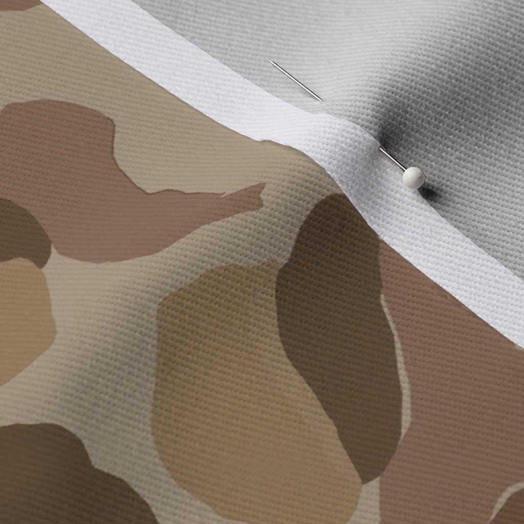 Spoonflower Fabric - Camo Beach Army Tan Printed on Denim Fabric by The Yard - Bottomweight Apparel Home Decor Upholstery