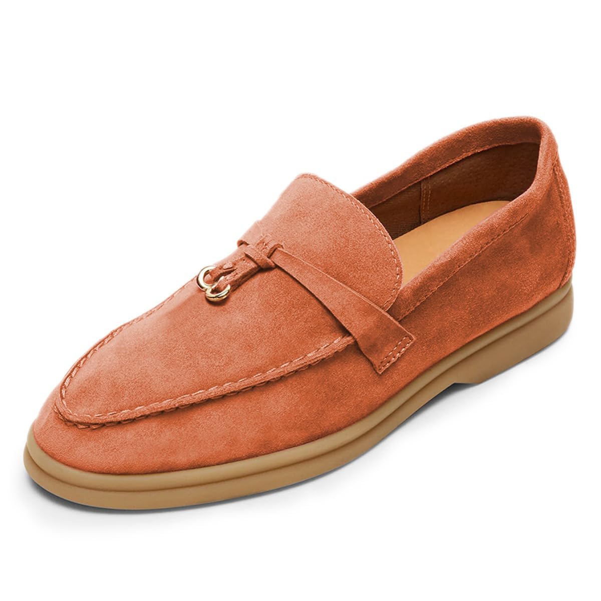 Milooey shoes Women's Round Toe Flat Loafers Comfort Slip On Moccasins Lightweight Driving Penny Loafer Casual Dress Walking Shoes Size 4-16 US