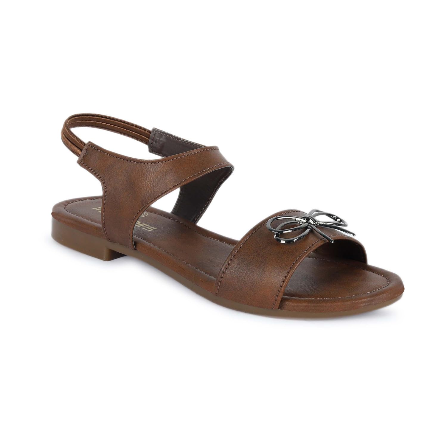 PLAYTOES Womens Flat Heel Sandals with Bow-Tie Straps, Stylish Design, Comfortable, for Summer (Brown, 4) (B0D76Q21WQ) Amazon Price History, Amazon Price Tracker