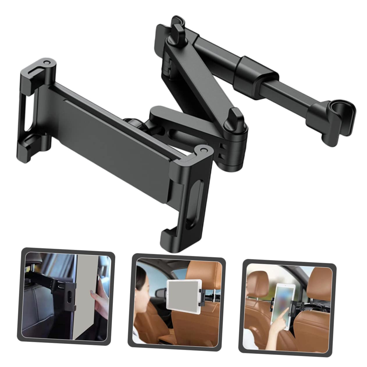 HOMSFOU Car Tablet Holder for Backseat Headrest Phone Mount Easy Install Compatible Various Devices for Travel and Family Use
