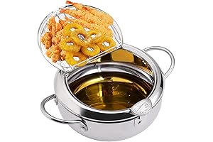 Tempura Fry Pot: Deep Fryer with Thermometer for Crispy Creations