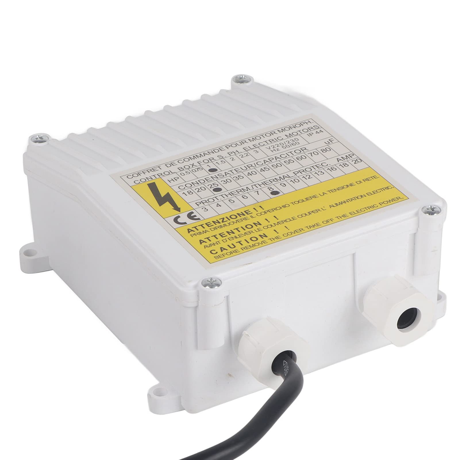 Skrzynka sterująca do zanurzeniowej pompy wodnej, wbudowana skrzynka sterująca do pompy wodnej chroniącej ciepło (750 W, wtyczka UE 220 V)